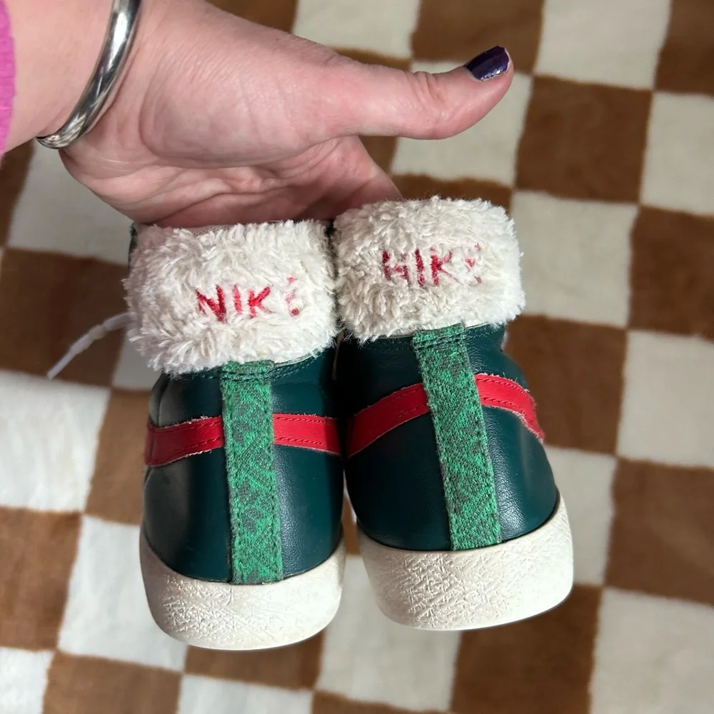 Nike Blazer Mid ‘77 Vintage Christmas Sweater Elf Holiday Sneakers Kids 5Y
